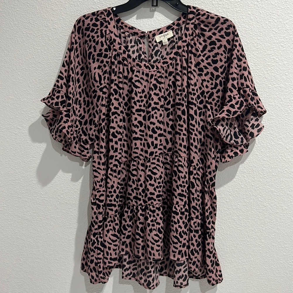 Umgee Top Pink Animal Print